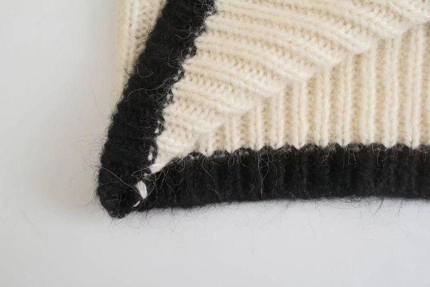 Mock Neck Striped Sweater Product Image