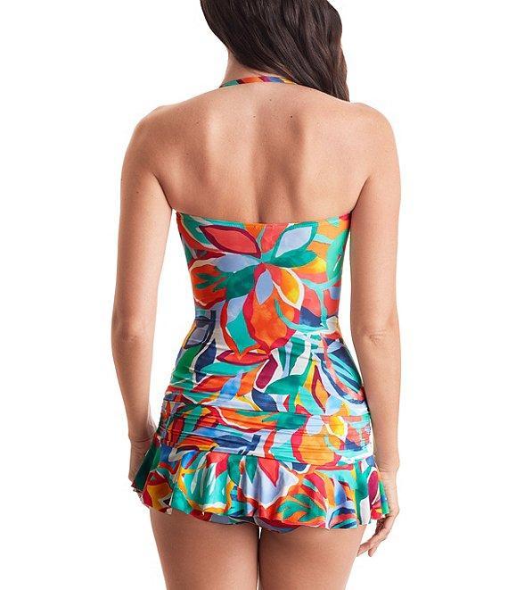 Mimi Flamingo Radiant Floral Cameron Shirred Skirted Swim Bottom Product Image