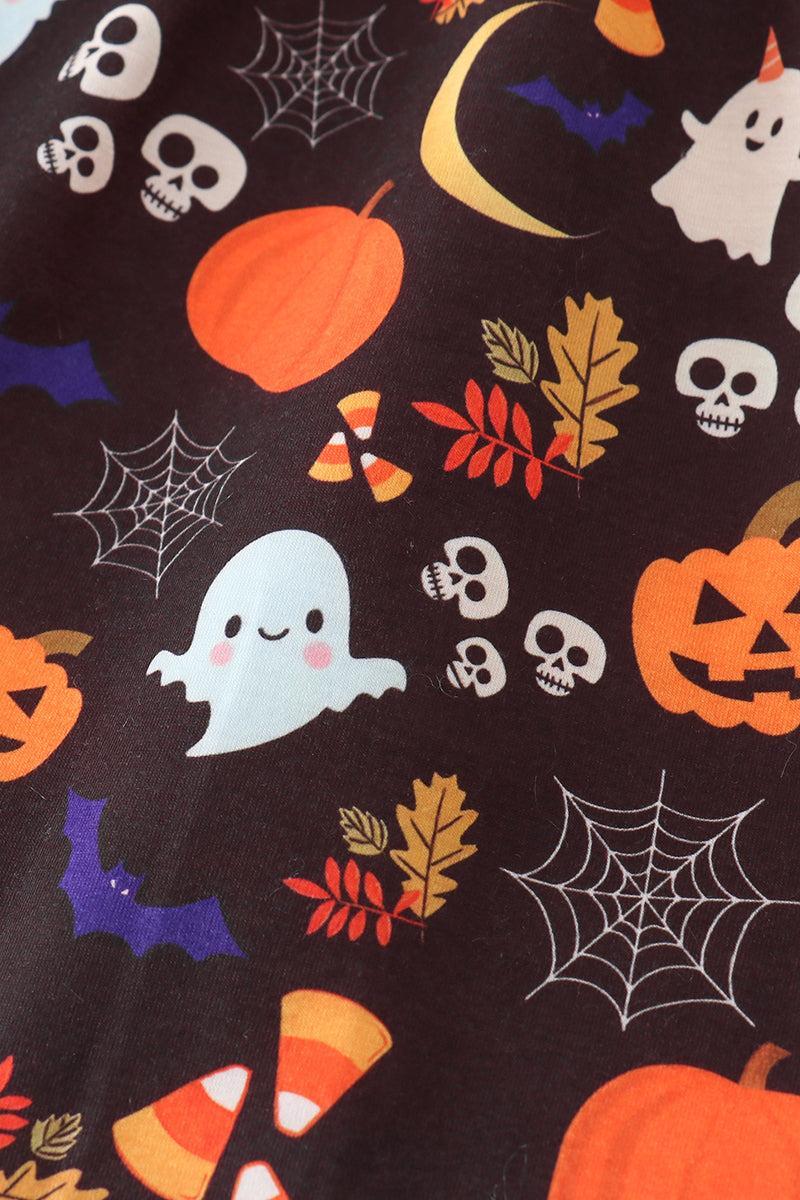 Black halloween pumpkin twirl dress Product Image