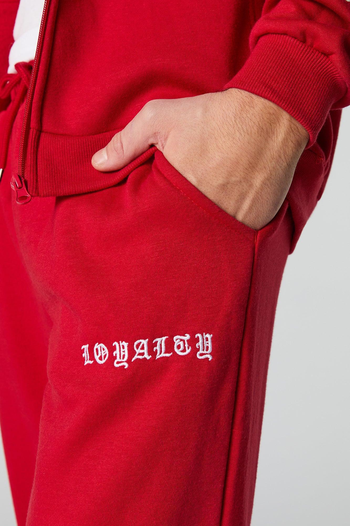 Gothic Embroidered Fleece Sweatpant Male Product Image