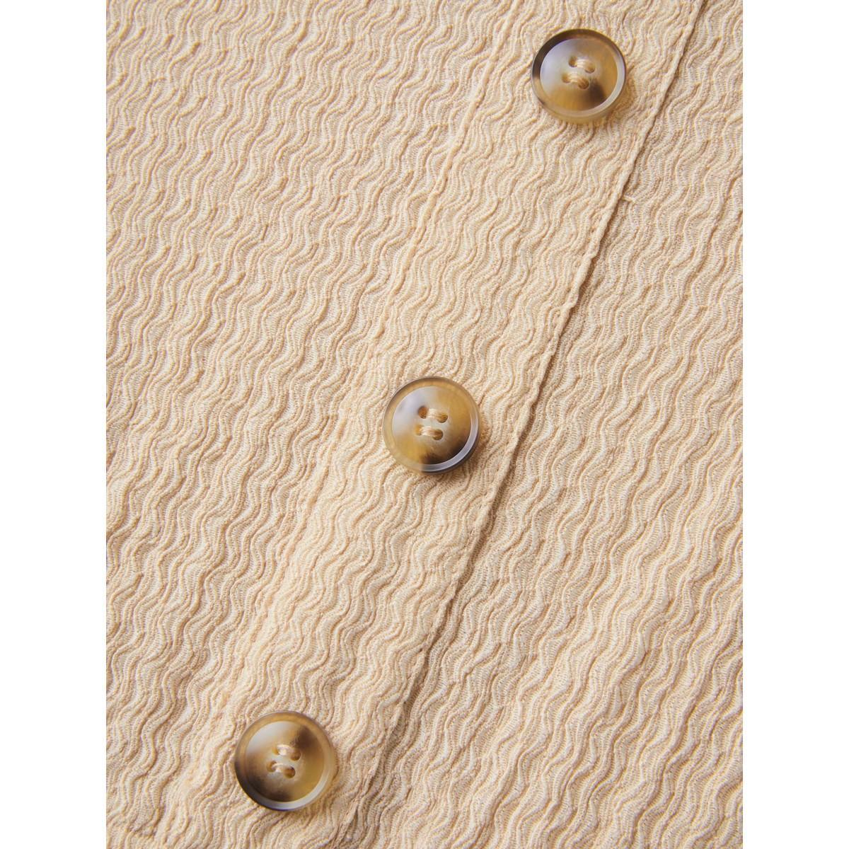 Plus Size Textured Stretchy Waist Button Midi Dress Wheat Women Non Sleeveless Curvy BloomChic 22-24/3X Product Image