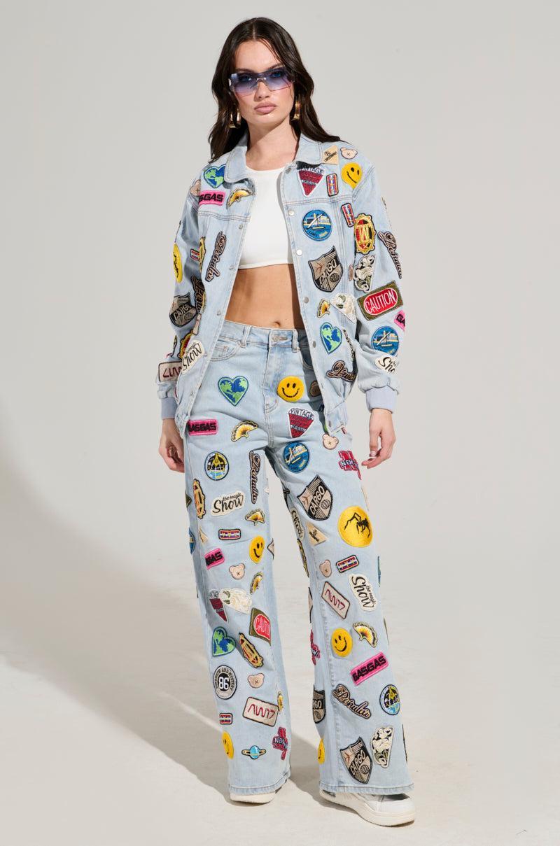 AUSTIN WIDE LEG PATCH DENIM Product Image