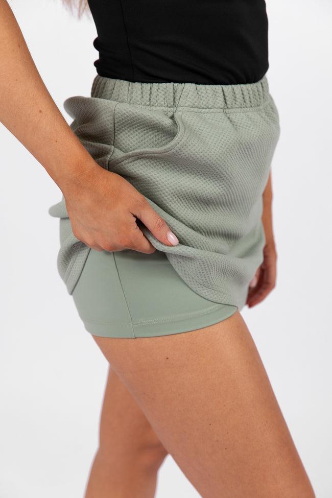Have It My Way Sage Textured Knit Skort SALE Product Image