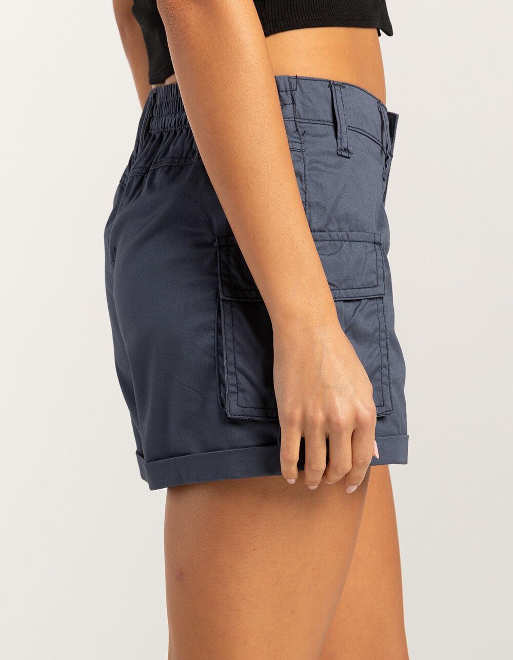 RSQ Womens Mid Rise Poplin Cargo Shorts - FADED NAVY Product Image