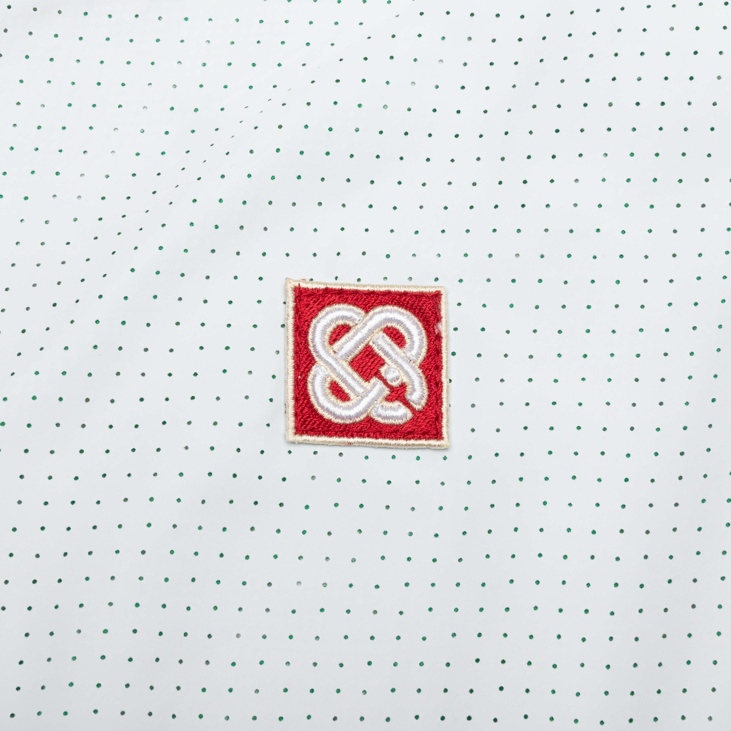 Perforated Layered Track Jacket - White/Green Male Product Image