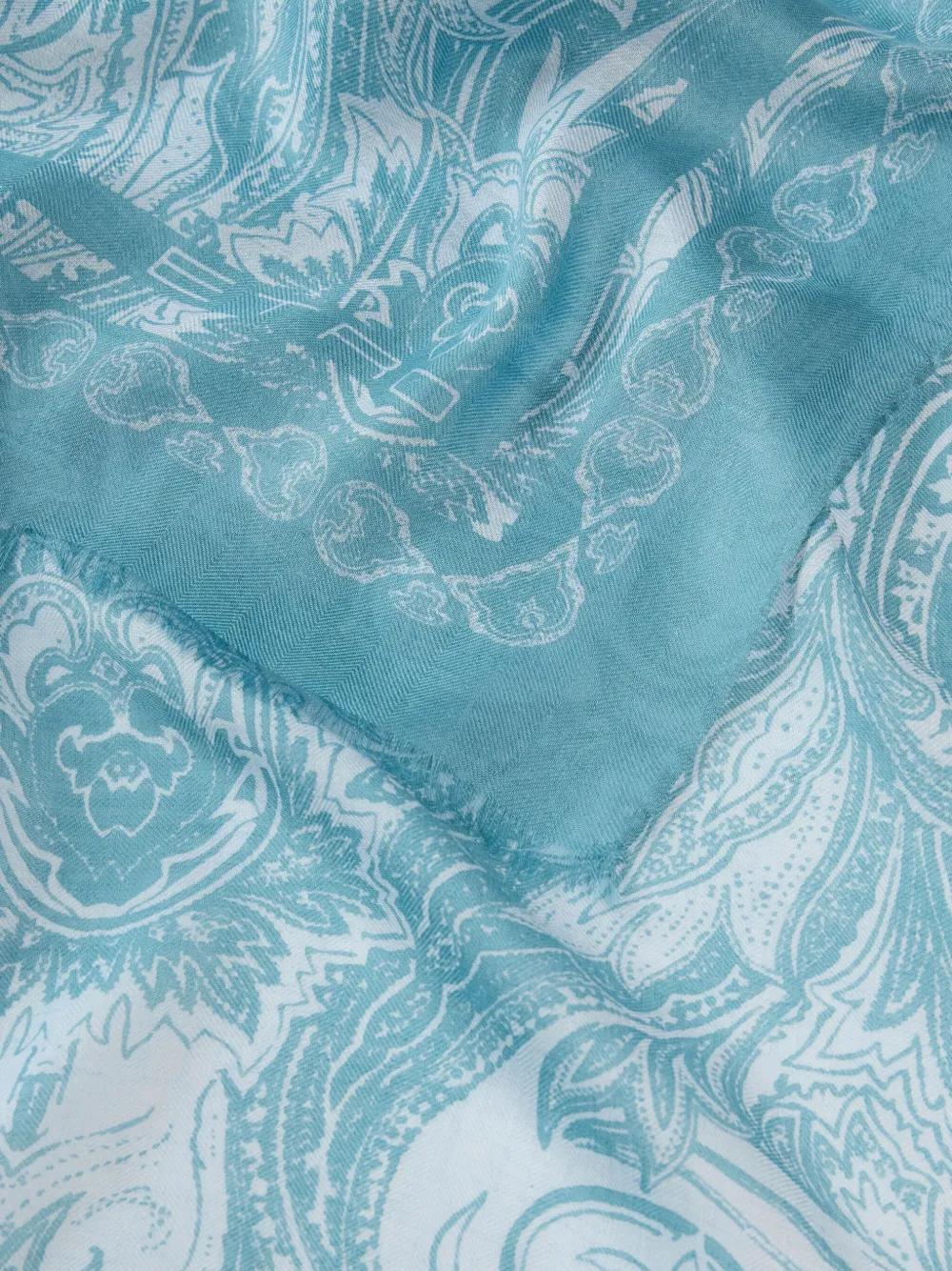 ETRO Motif-print Scarf In Blue Product Image