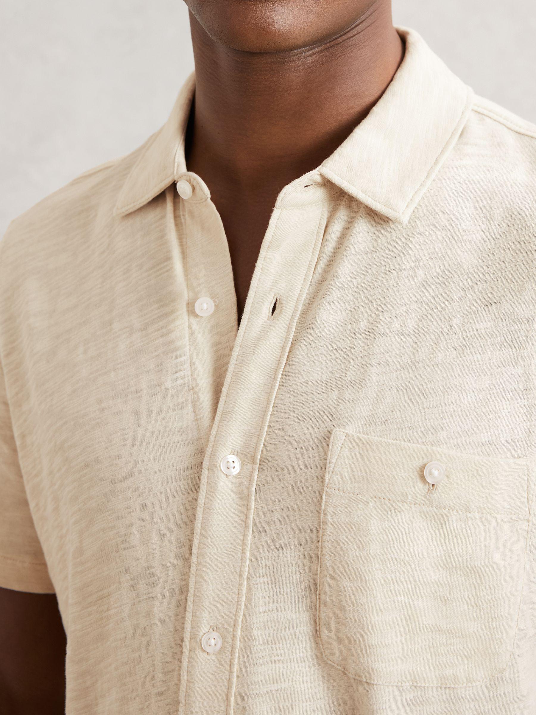 Paige Cotton Short-Sleeve Jersey Shirt in Cream Product Image
