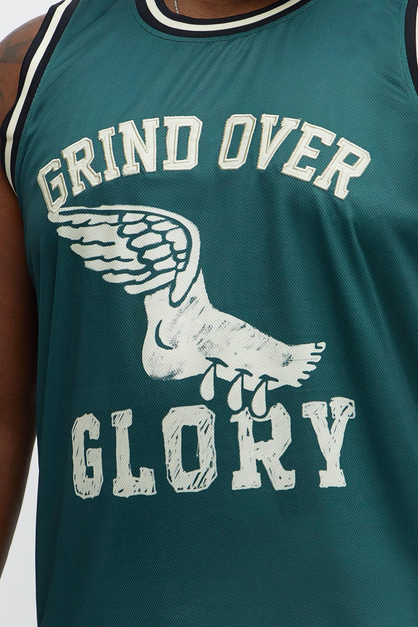 Basketball Jersey Grind Over Glory Tank Top - Green Product Image