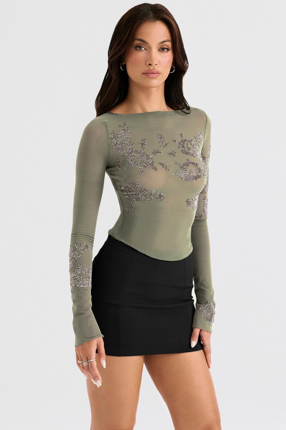 Nisha Black Sculpting Mini Skirt Product Image