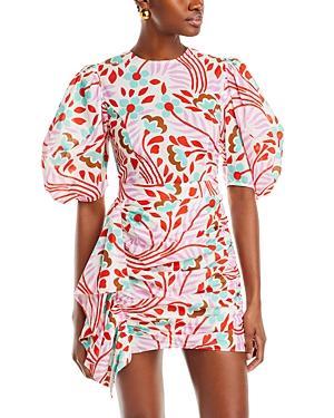 Pia Floral Print Cotton Mini Dress Product Image