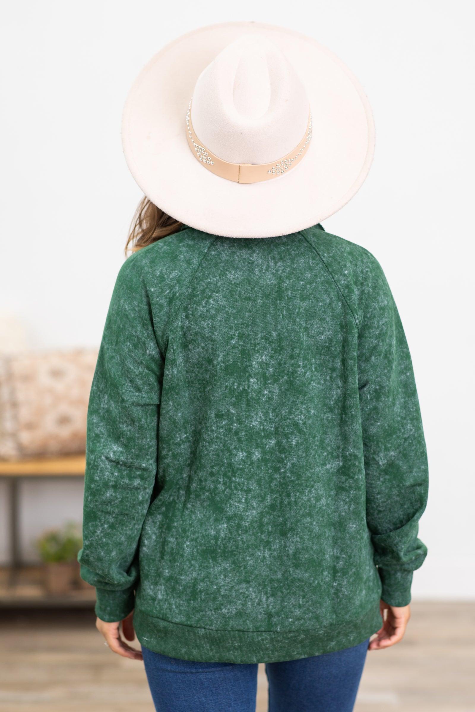 Hunter Green Snap Front Knit Jacket Product Image