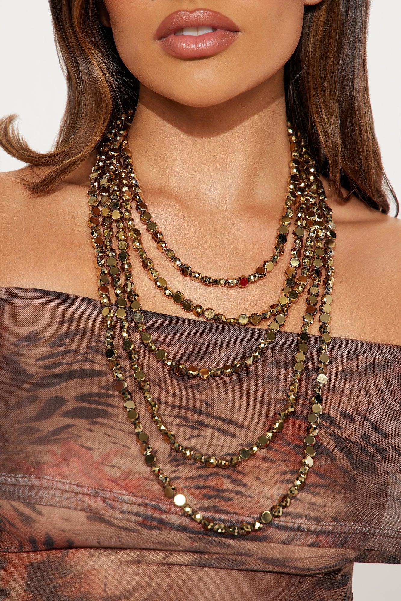 Shimmer And Glimmer Layered Necklace - Gold Product Image