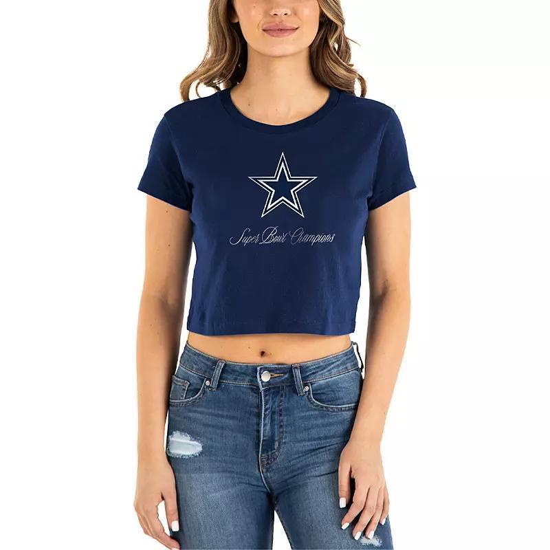 Women's New Era Navy Dallas Cowboys Historic Champs T-Shirt, Size: 2XL, Blue Product Image