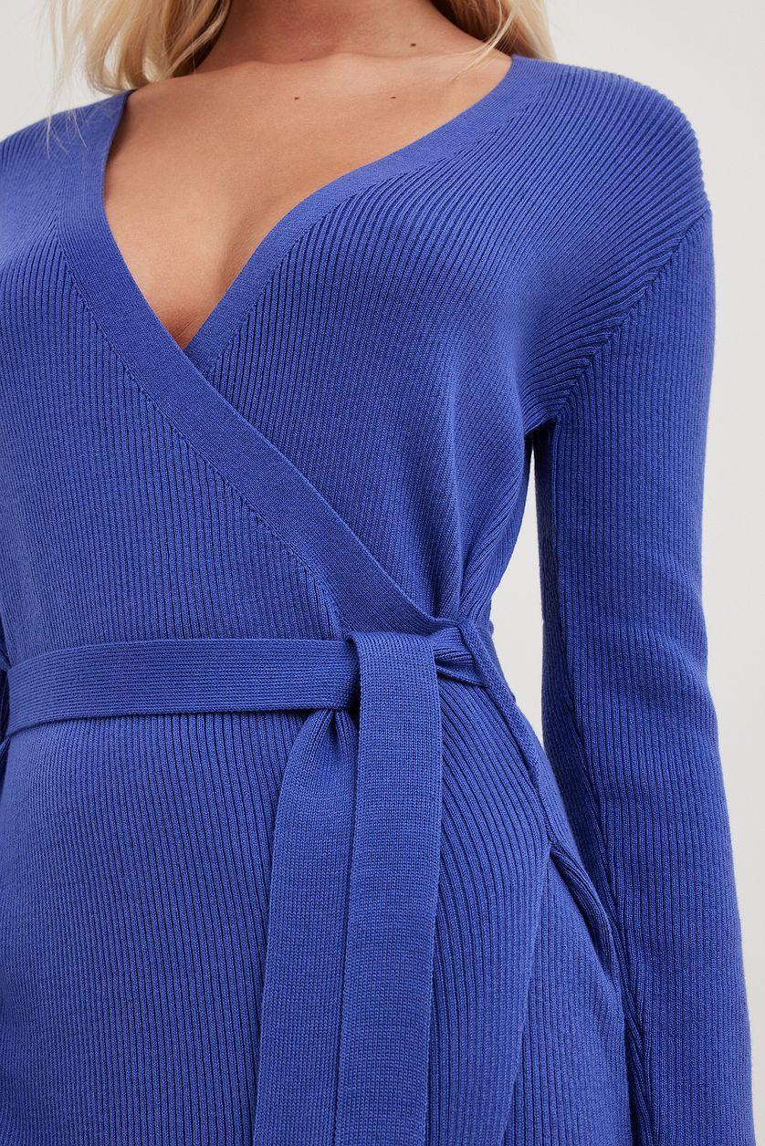 Knitted Wrap Midi Dress Product Image
