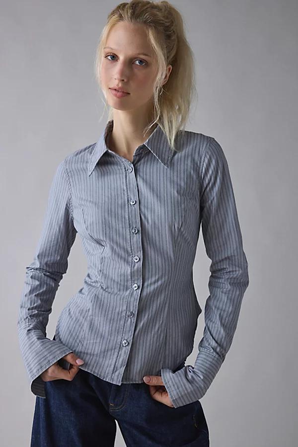 Urban Outfitters UO Leilani Slim Button Up Shirt Top Womens at Urban Outfitters Product Image