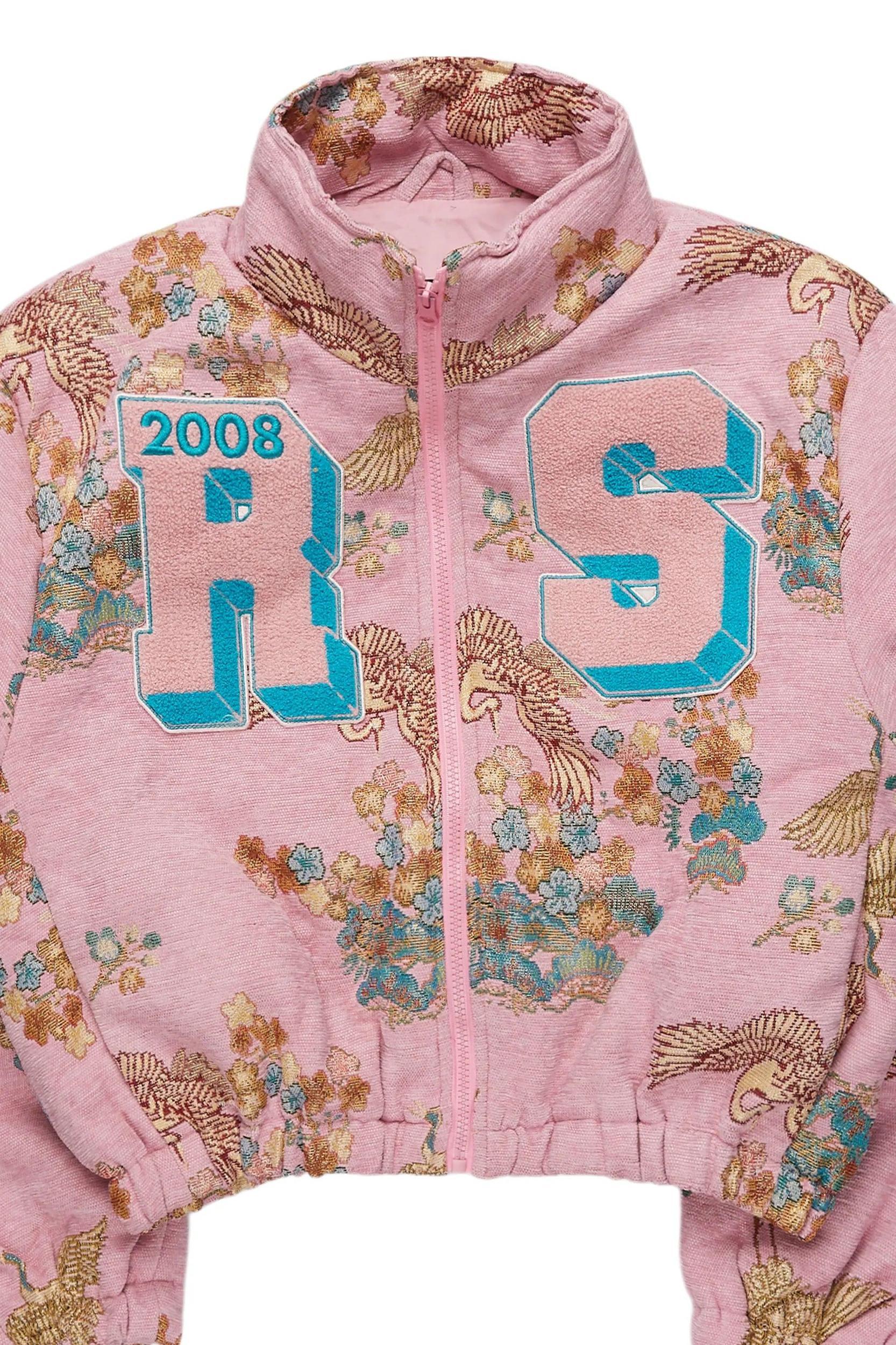 Vatasha Pink Tapestry Puffer Jacket Female Product Image