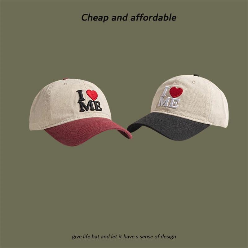 Heart Embroidered Two-Tone Cap Product Image