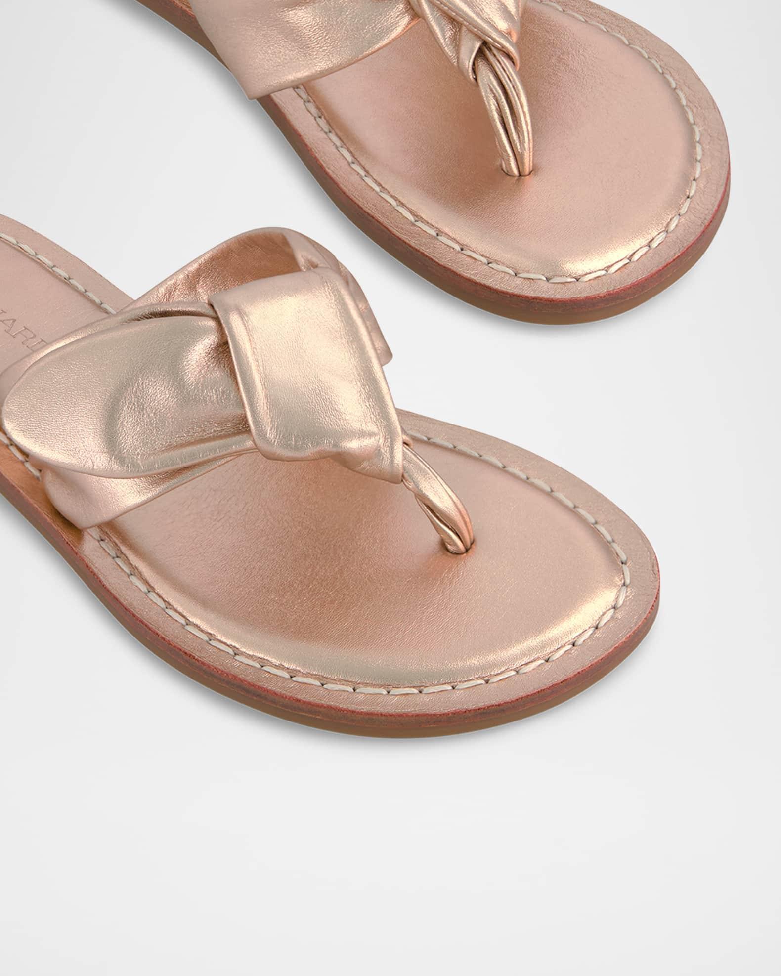 Laia Metallic Knotted Bow Thong Sandals Product Image