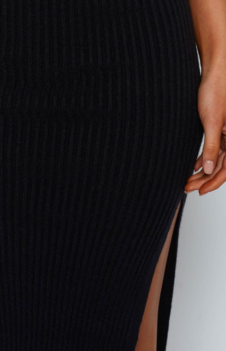 Laurena Knit Midi Skirt Black Product Image