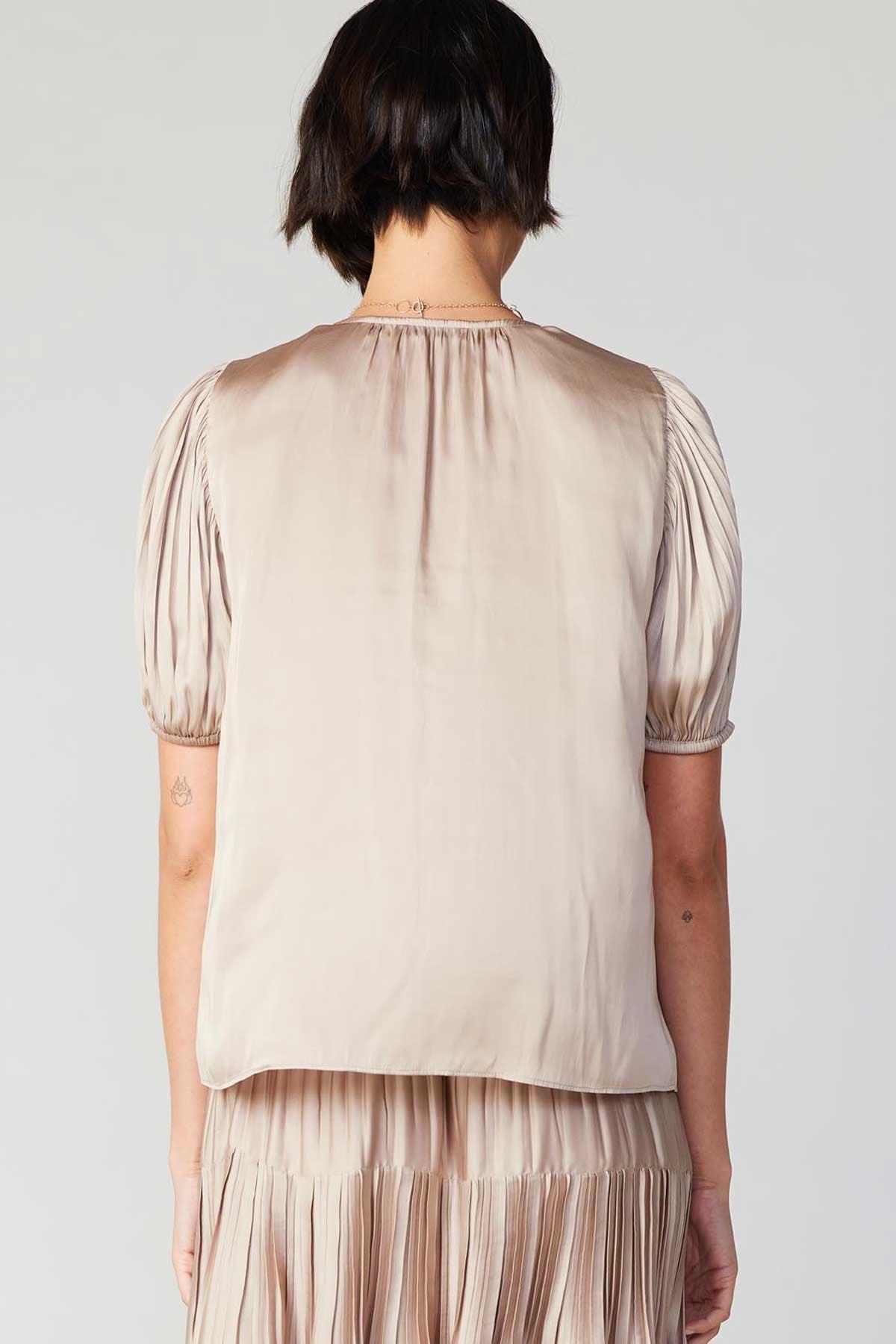 FINAL SALE Nova Pleated Puff Sleeve Top Product Image