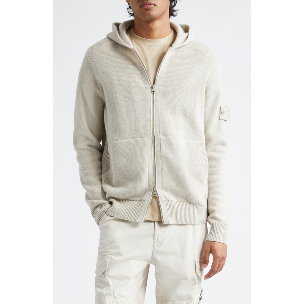 STONE ISLAND Compass Logo Virgin Wool Hoodie In Beige Product Image