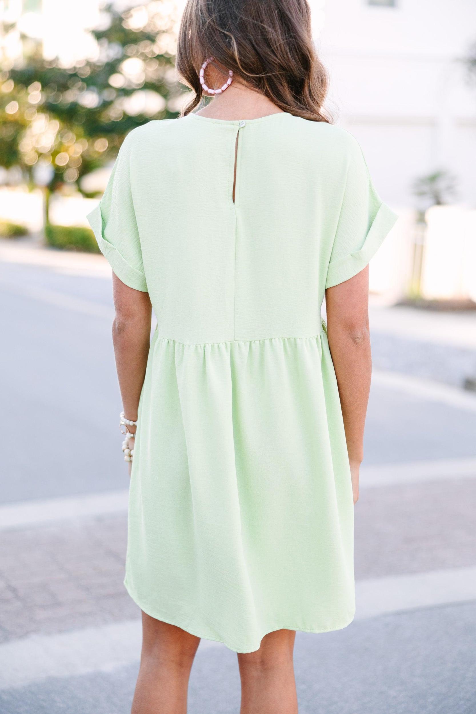 Full Of Joy Melon Green Babydoll Dress Female Product Image