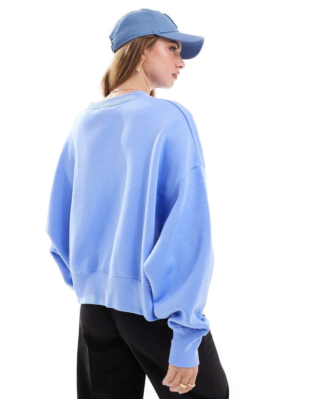 Nike Phoenix fleece over-oversized sweatshirt in blue Product Image