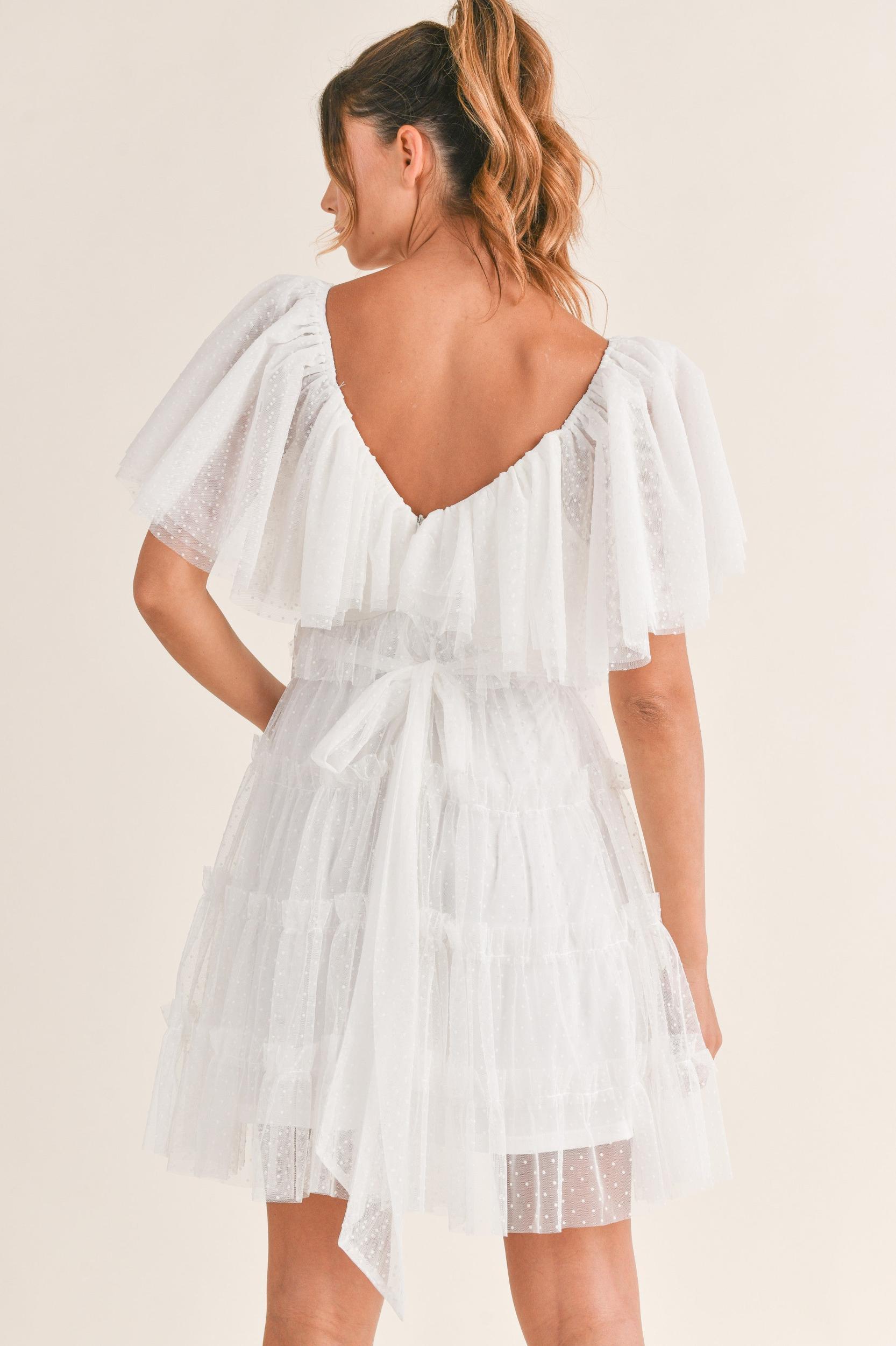 Flutter Sleeve Ruffle Mini Dress Product Image
