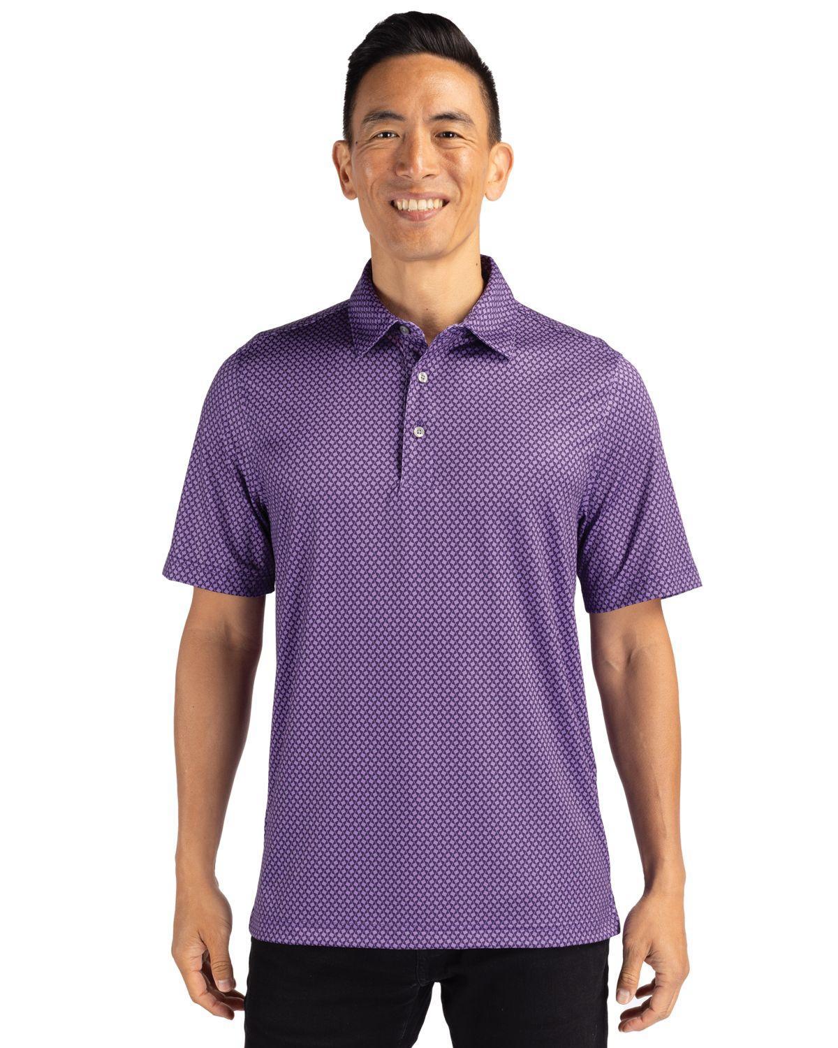 Cutter & Buck Mens Cutter Buck Pike Banner Print Stretch Polo Shirt Product Image