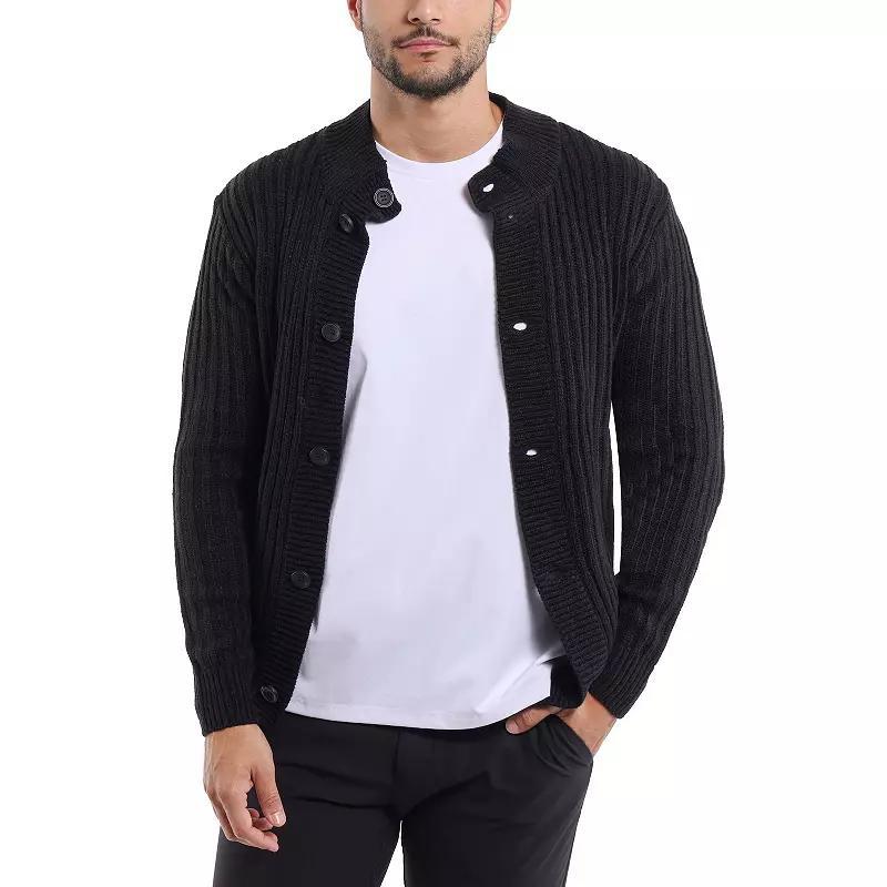 Men's Xray Stand-Collar Cardigan Sweater, Size: 3XL, Silver Grey Product Image