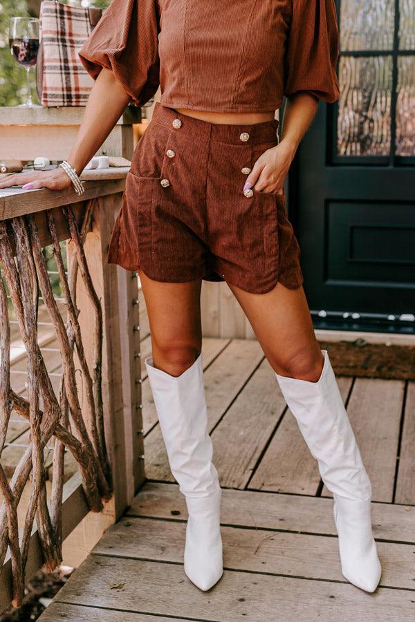 The Maze High Waist Corduroy Shorts Product Image