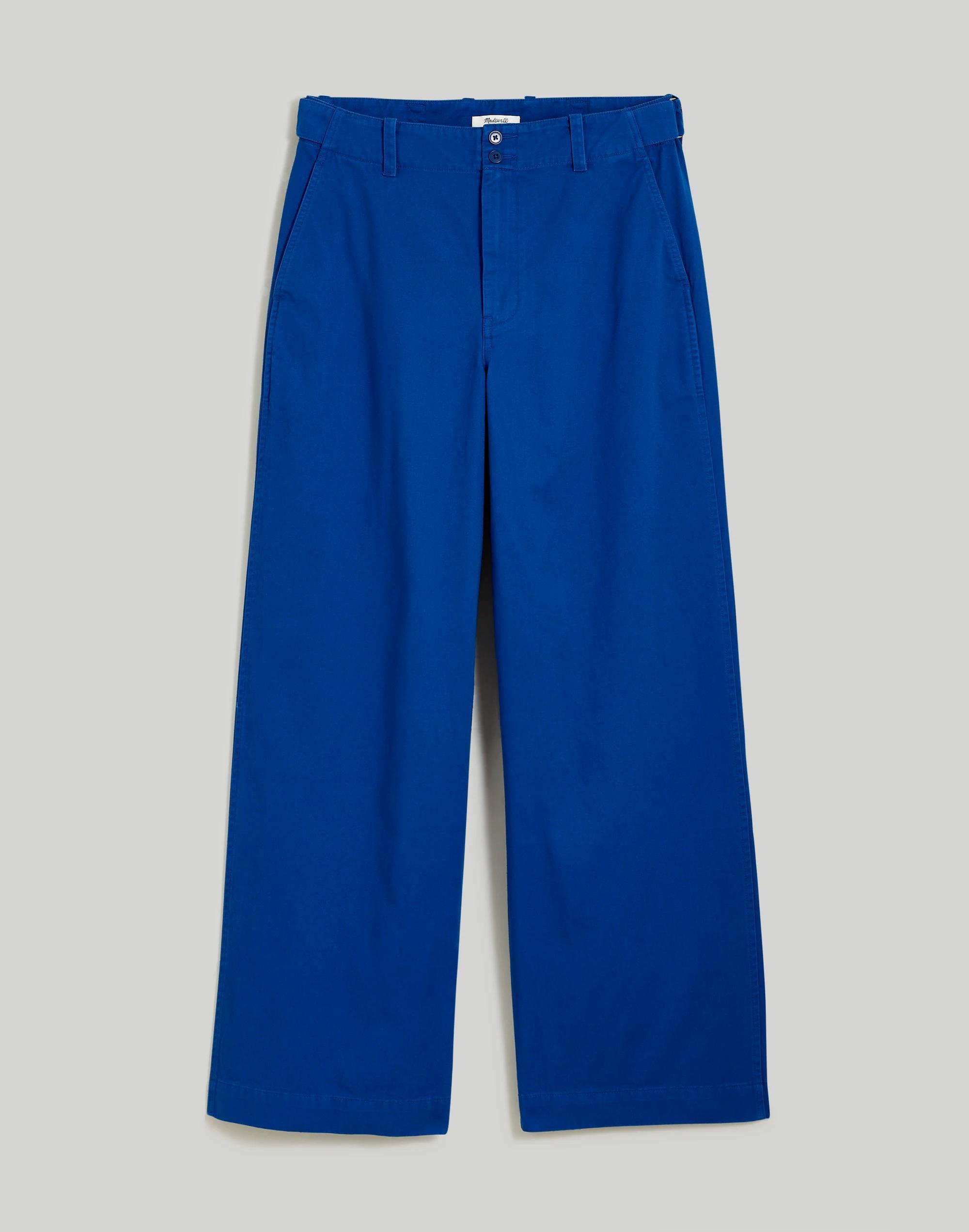 Button-Tab Wide-Legs Pants Product Image