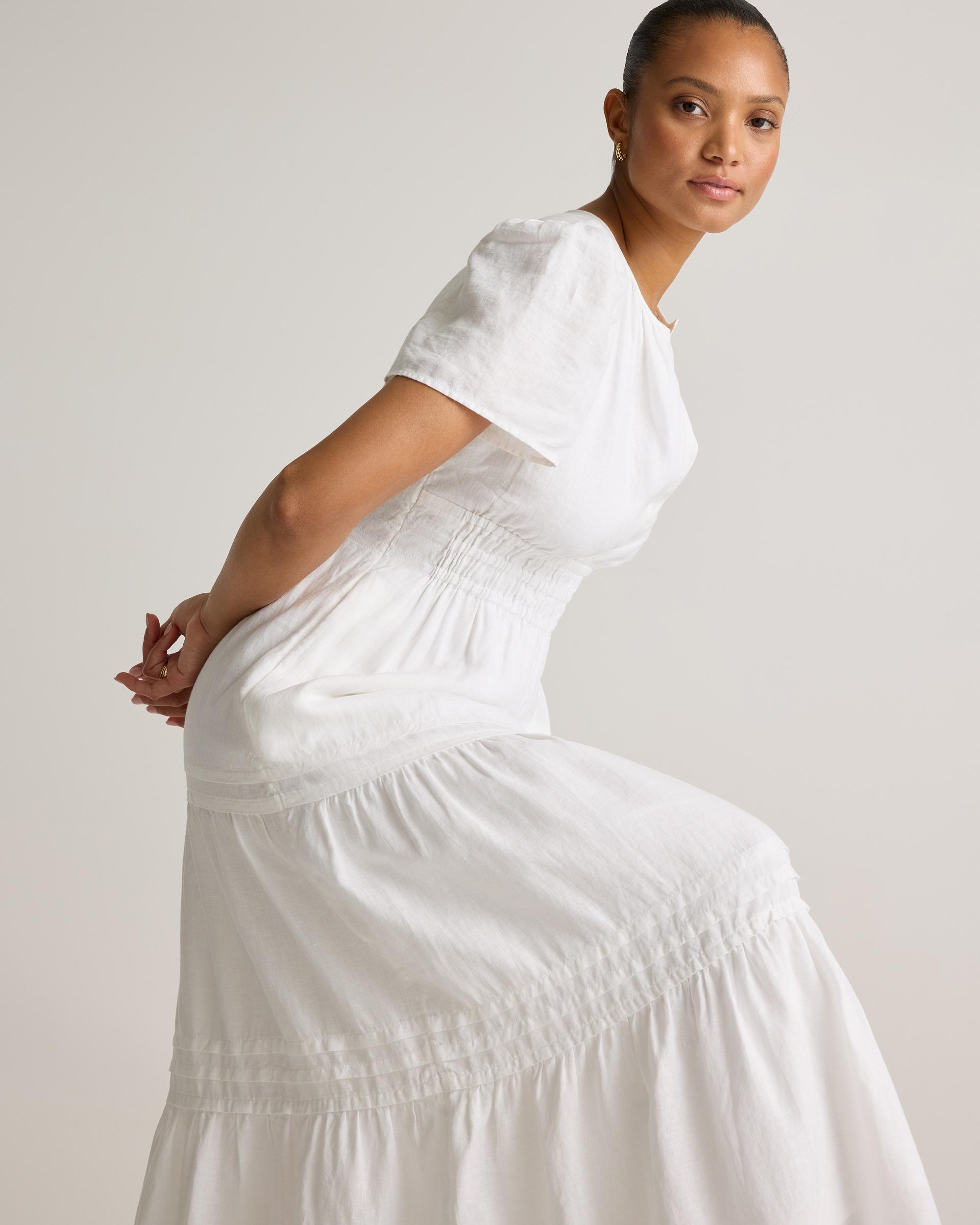 Quince | Women's 100% European Linen Tiered Maxi Dress Product Image
