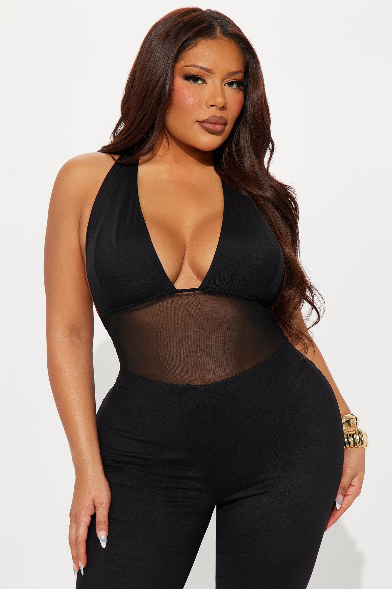 Valentina Mesh Cut Out Jumpsuit - Black Product Image