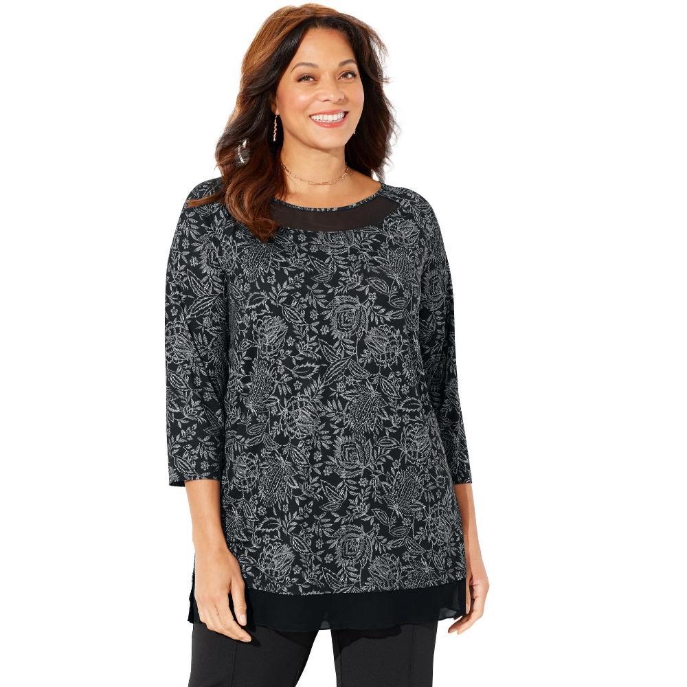 Woman Within Women's Plus Size 7-Day Layered 2-In-1 Tunic Product Image