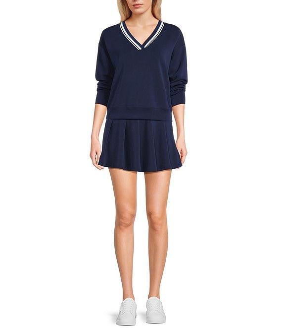 Copper Key V-Neck Contrast Trim Long Sleeve Top Product Image