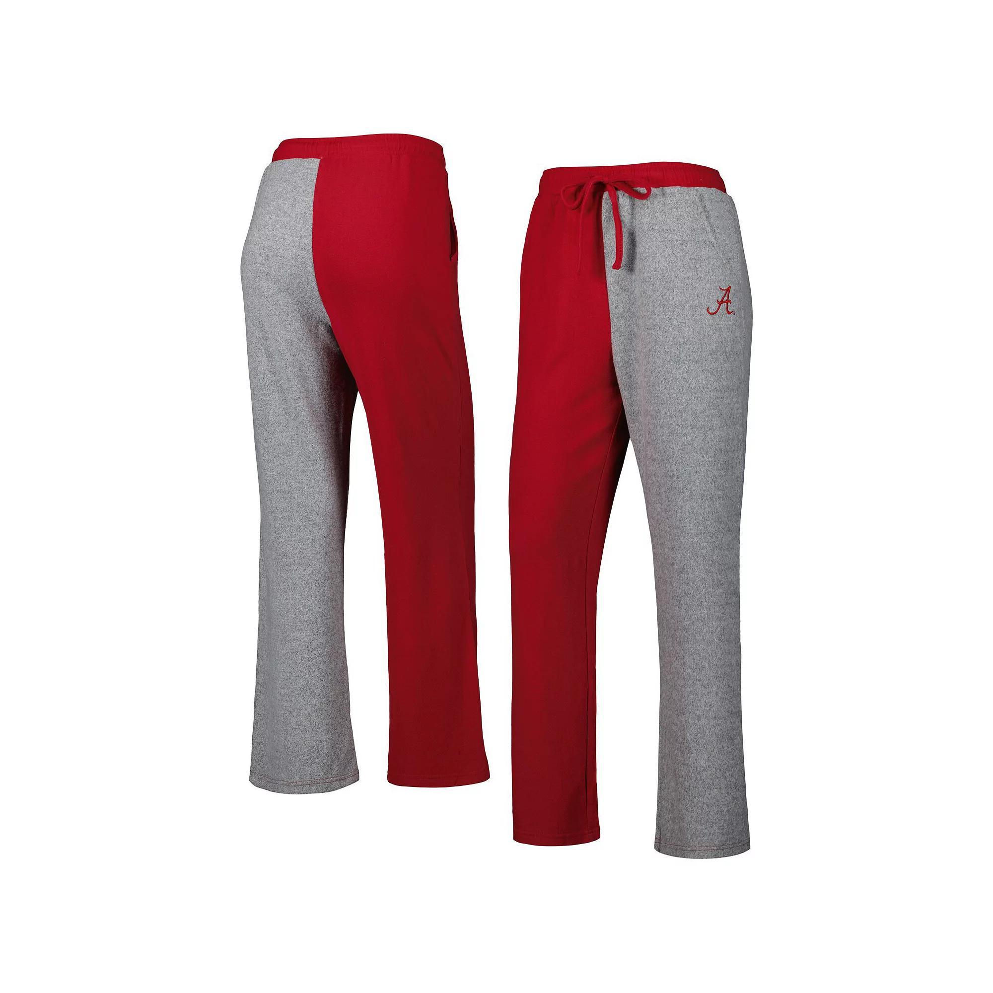 Women's ZooZatz Crimson/Gray Alabama Crimson Tide Colorblock Cozy Tri-Blend Lounge Pants, Size: Small, Red Product Image
