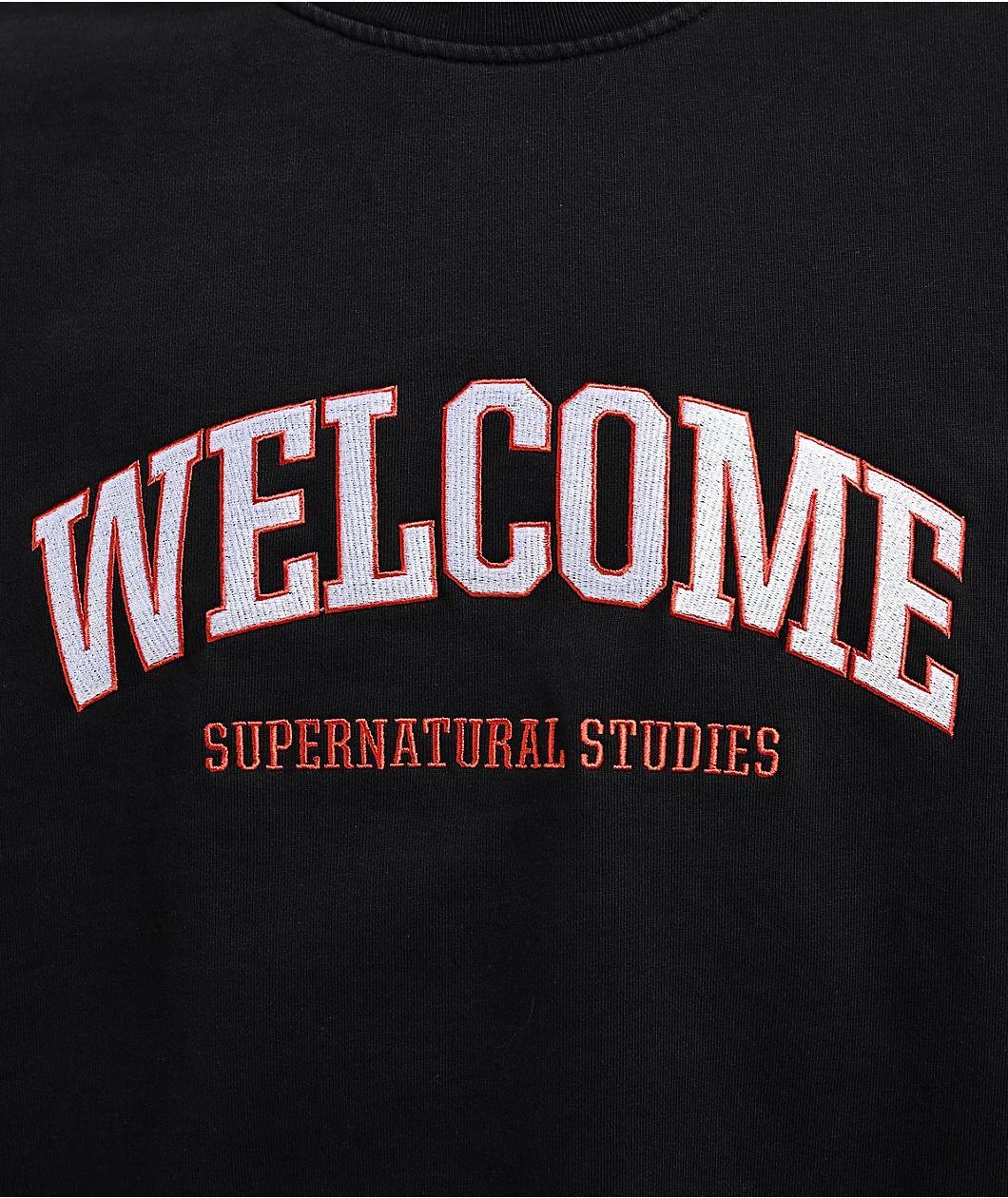 Welcome Student Black Crewneck Sweatshirt Product Image