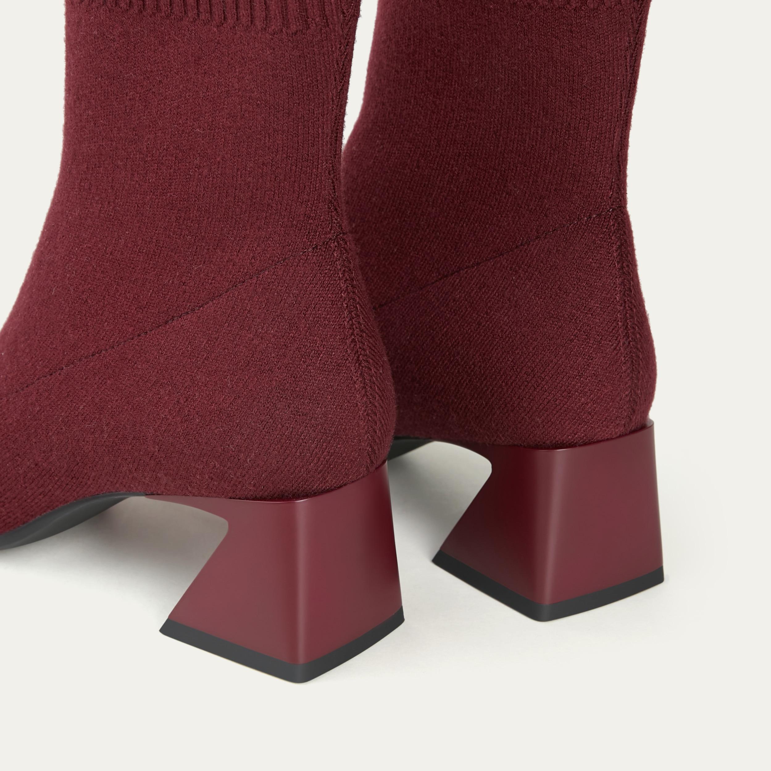 Square-Toe Water-Repellent Heeled Boots (Rafaella) Product Image
