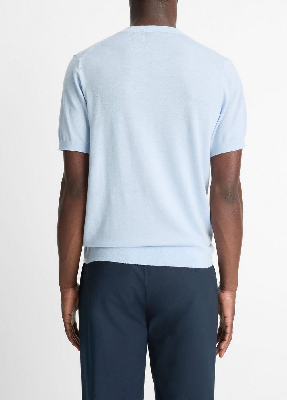 Featherweight Merino Wool-Cashmere Short-Sleeve Sweater Product Image