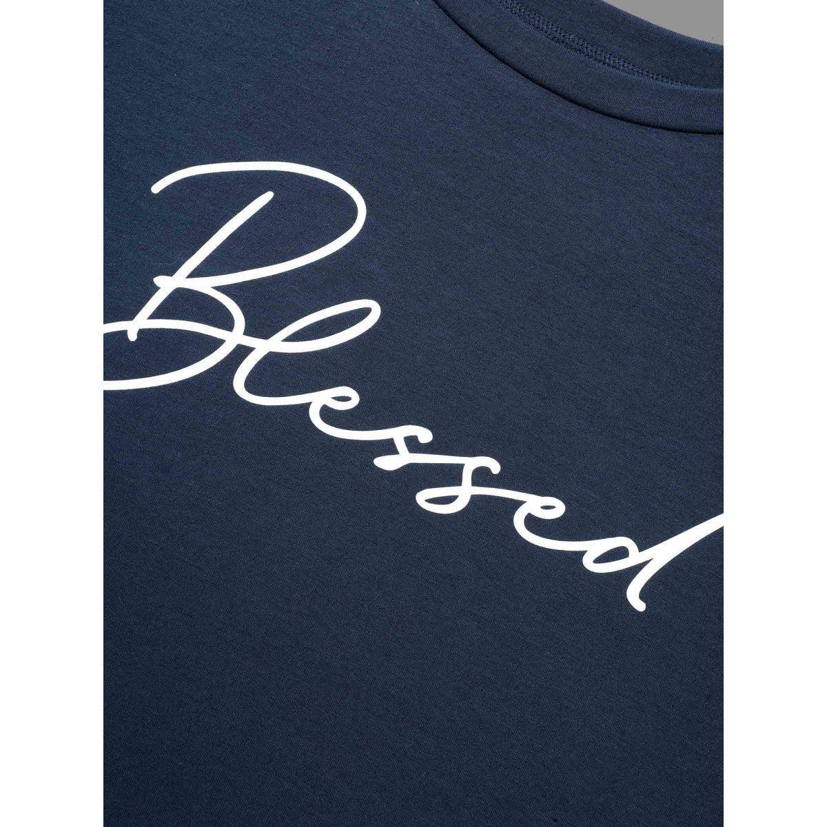 Plus Size Letter Print Crew Neck Sweatshirt Women Midnight Casual Non Round Neck Everyday Sweatshirts BloomChic 26/4X Product Image