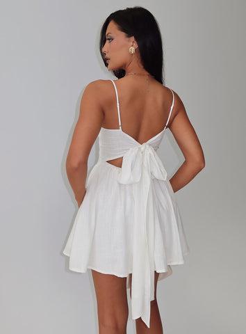 Angel Wings Tie Up Mini Dress White Product Image