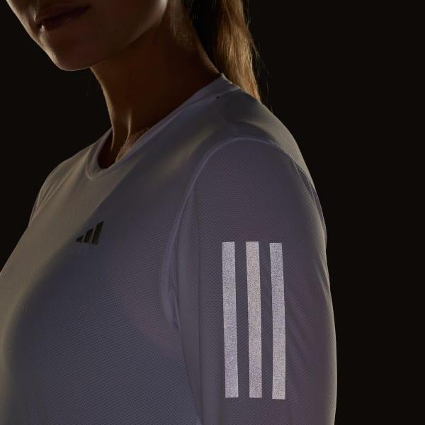 adidas Own The Run Long Sleeve Tee White S Womens Product Image