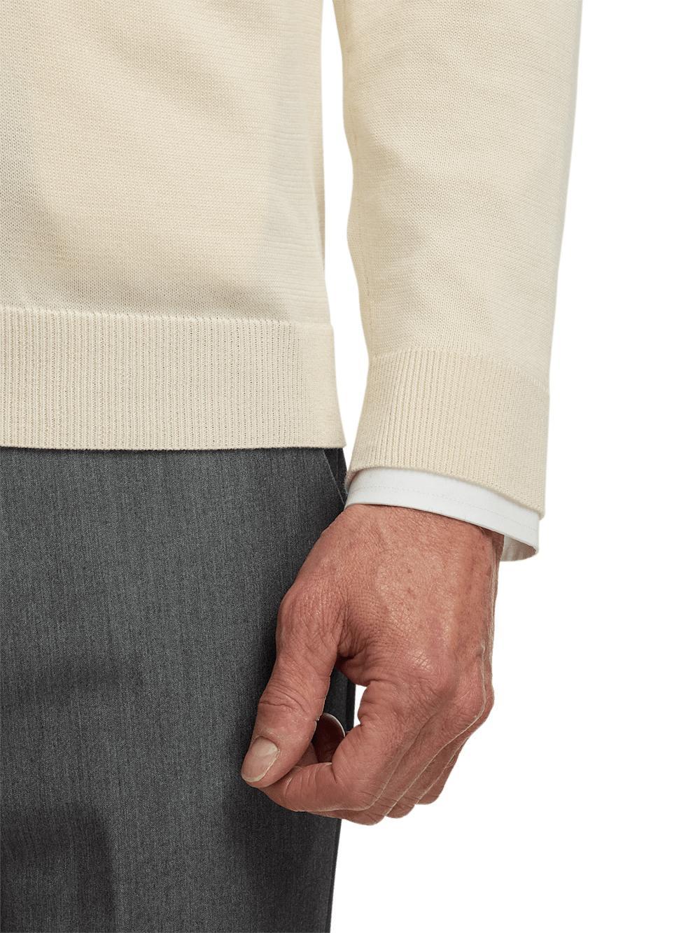 Supima Cotton Button Front Cardigan - Ivory Product Image