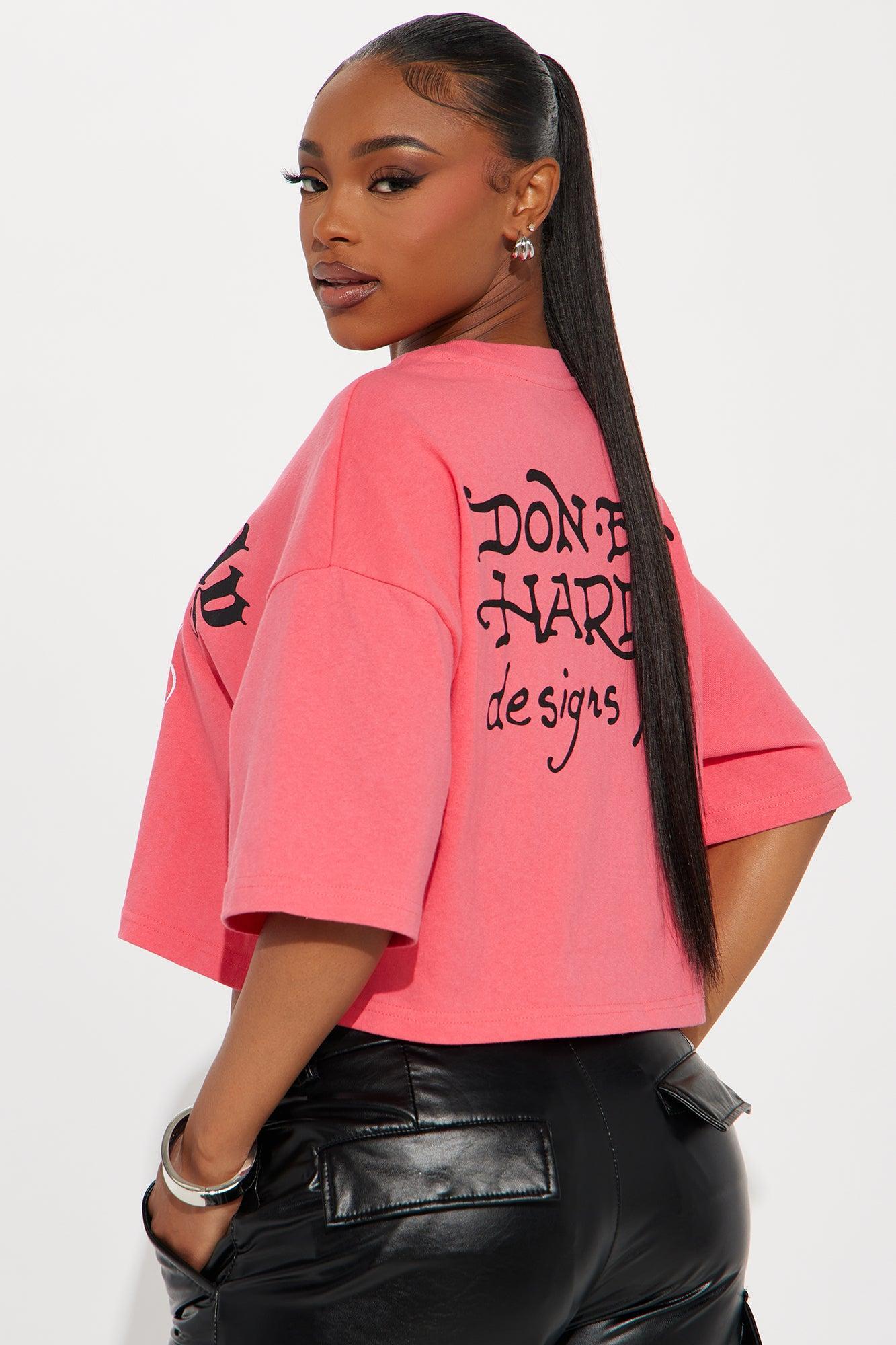 Ed Hardy Panther Cropped Tee - Pink Product Image