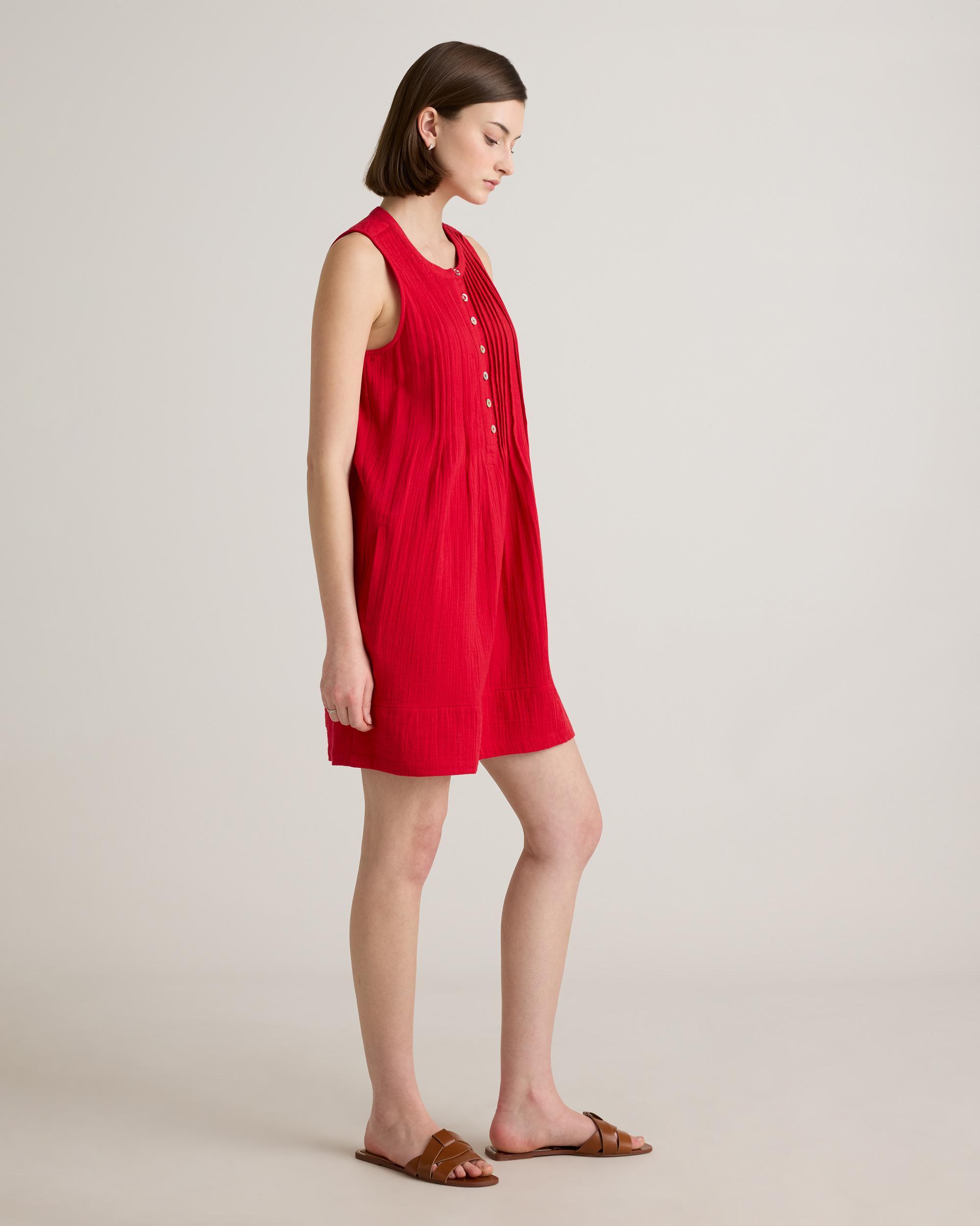 Quince | Women's Gauze Sleeveless Swing Dress Size XS, Organic Cotton Product Image
