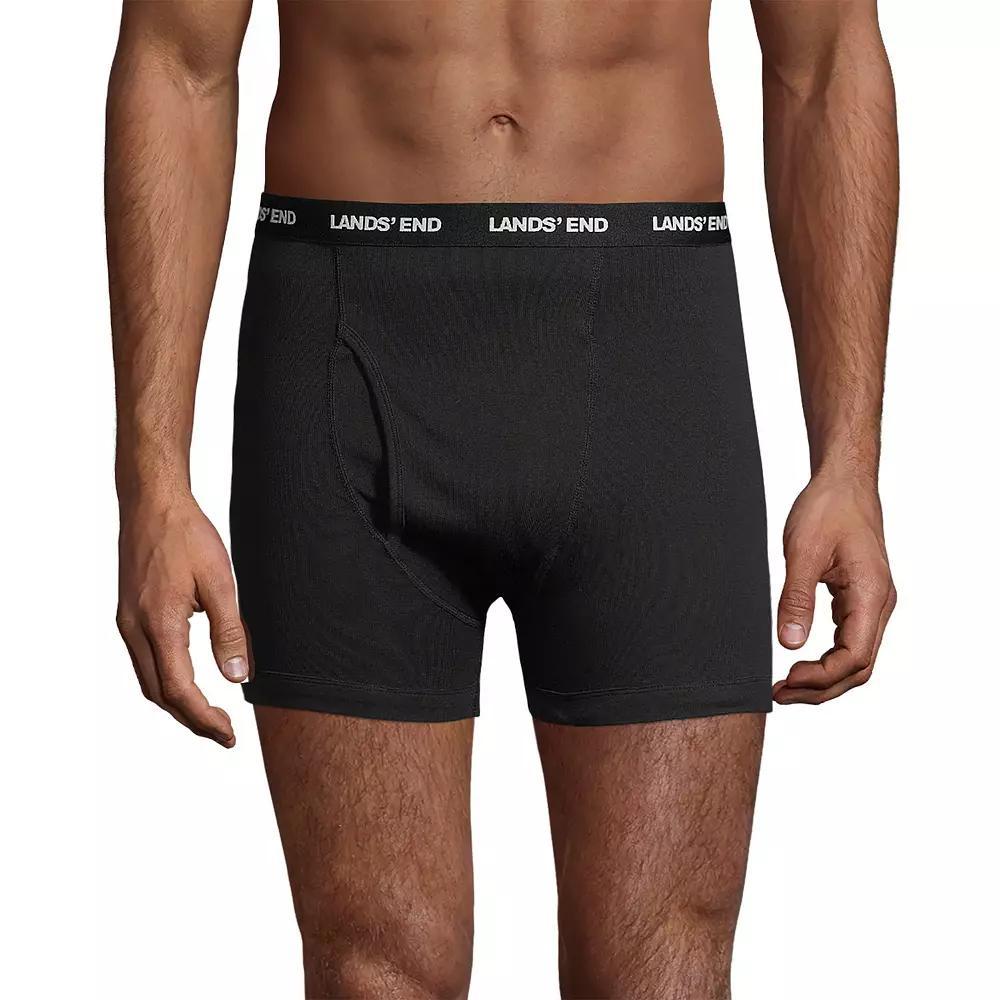 Men's Lands' End 3-pack Knit Boxer Briefs, Size: Small, Black Product Image