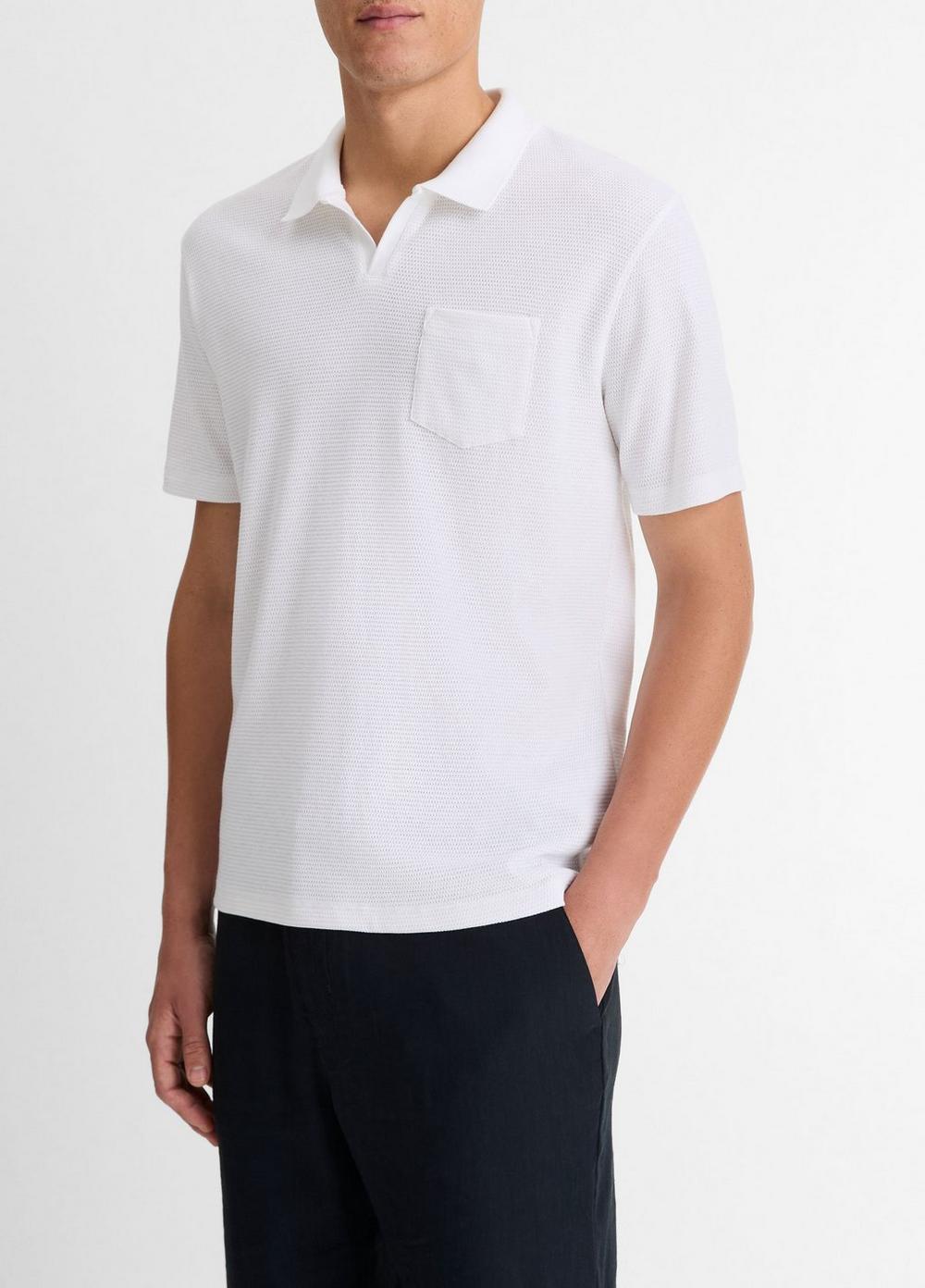 Mens Cotton-Blend Johnny-Collar Polo Shirt Vince Product Image