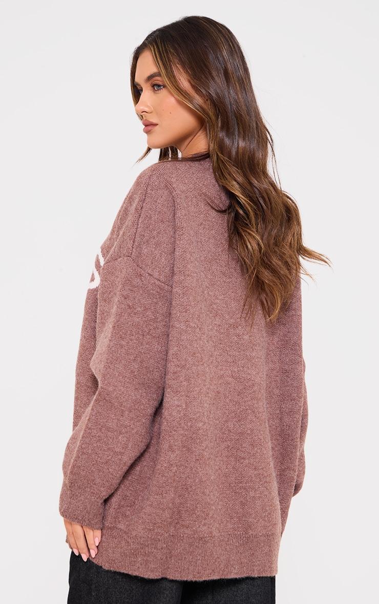 Mocha Paris Jacquard Knitted Sweater Product Image