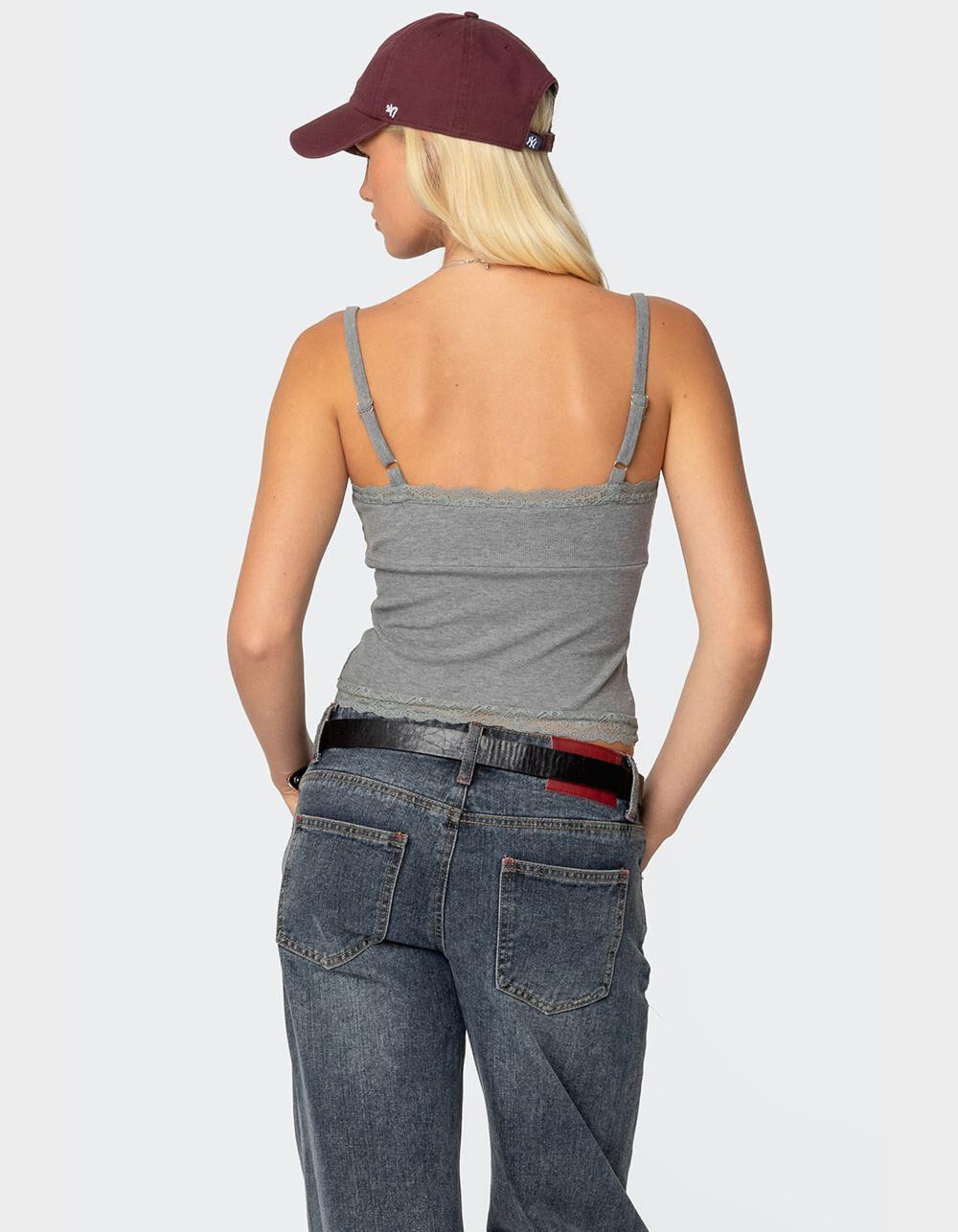 EDIKTED Mireille Lacey Tank Top Product Image